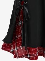 ROSE GAL Women's Plus Size Plain Mini Skirt Casual Plain Chain Detail High Waisted Short A-Line Gothic Skirt - Image 6